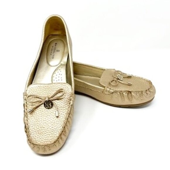Bandolino B-Flexible Moccasin Loafer Women's Size 8 Metallic Gold Faux Leather - Picture 1 of 13
